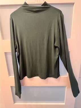 New w/o tag, GAP Women's Long-Sleeve Mock Neck Top - Forest Green -L
